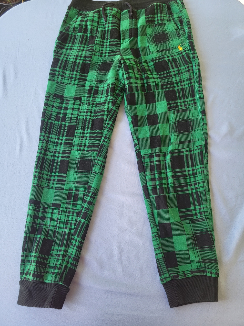 Ralph Lauren Green Plaid Kids Jogger Pants